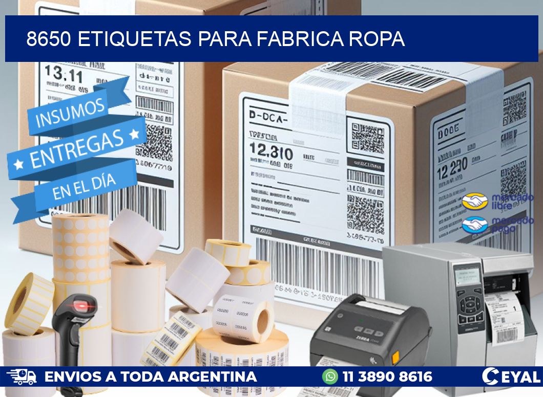 8650 ETIQUETAS PARA FABRICA ROPA
