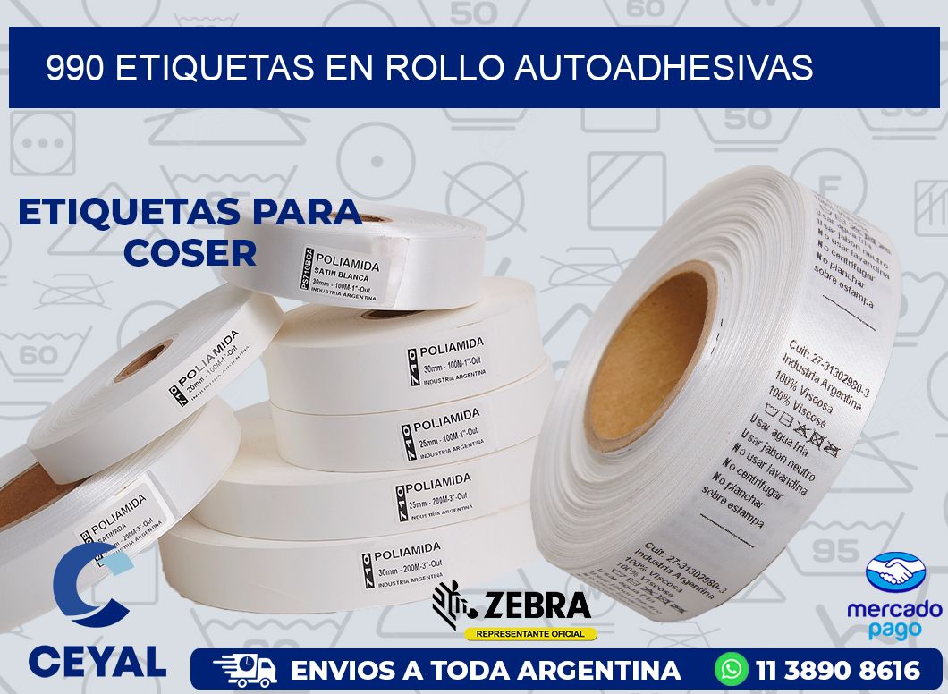 990 ETIQUETAS EN ROLLO AUTOADHESIVAS