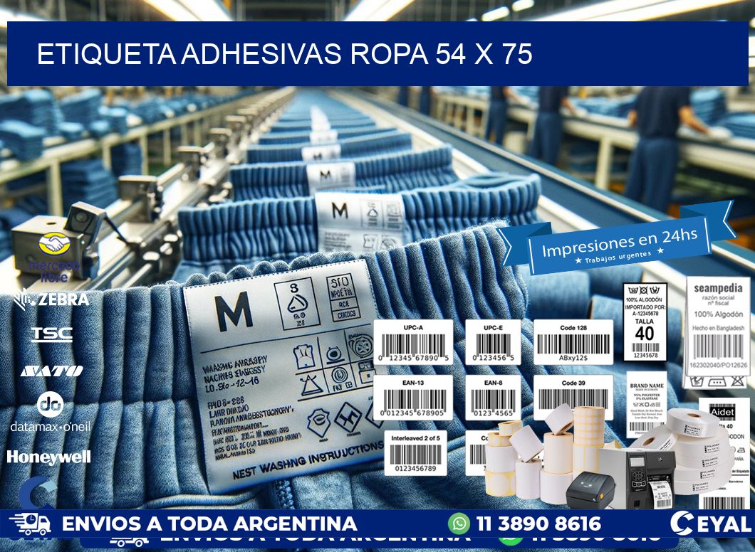 ETIQUETA ADHESIVAS ROPA 54 x 75