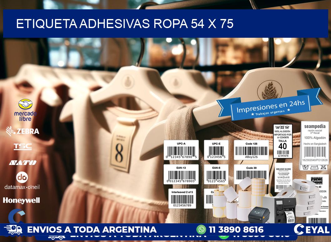 ETIQUETA ADHESIVAS ROPA 54 x 75