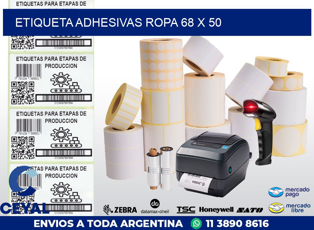 ETIQUETA ADHESIVAS ROPA 68 x 50