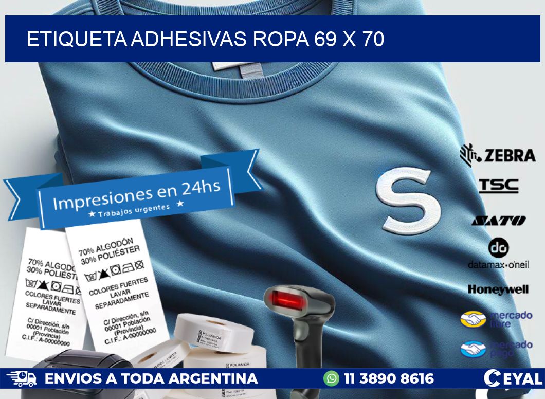 ETIQUETA ADHESIVAS ROPA 69 x 70