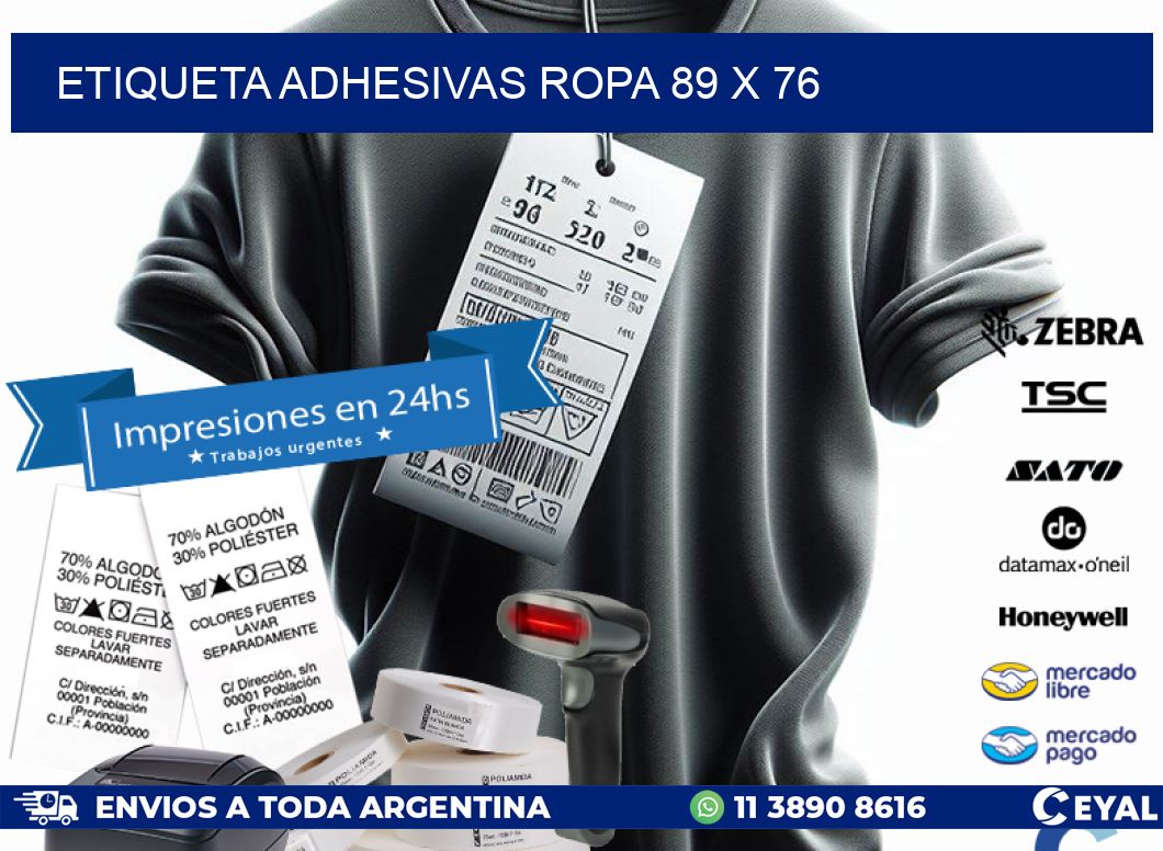 ETIQUETA ADHESIVAS ROPA 89 x 76