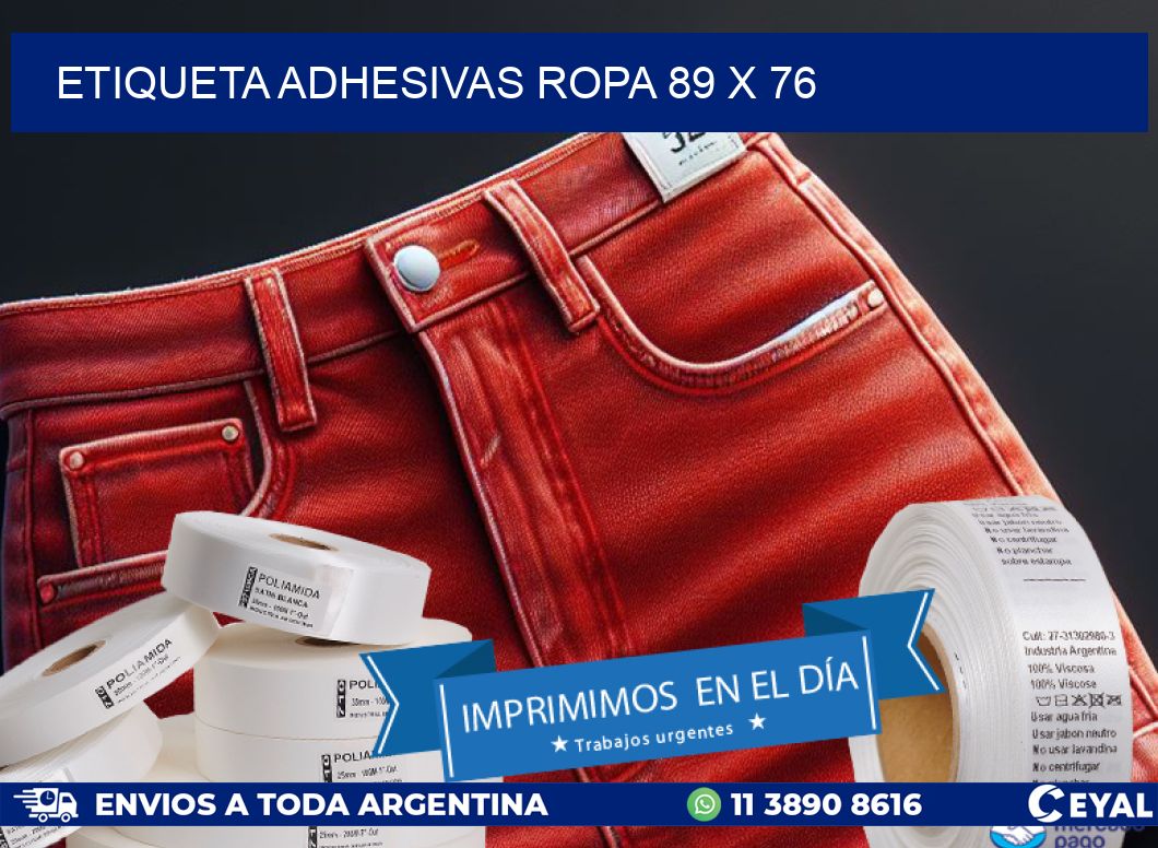 ETIQUETA ADHESIVAS ROPA 89 x 76