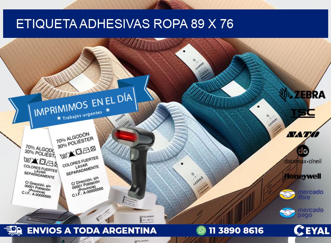 ETIQUETA ADHESIVAS ROPA 89 x 76