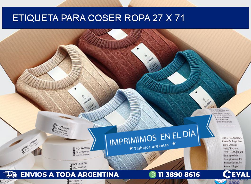 ETIQUETA PARA COSER ROPA 27 x 71