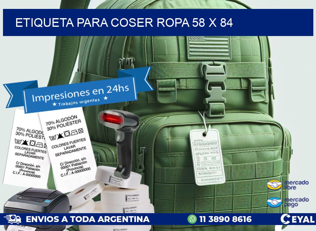 ETIQUETA PARA COSER ROPA 58 x 84