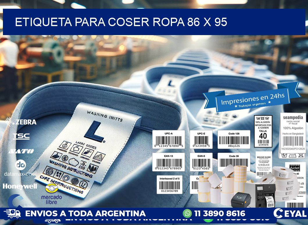 ETIQUETA PARA COSER ROPA 86 x 95