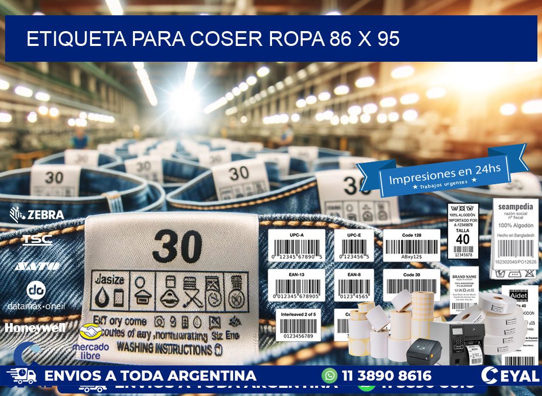 ETIQUETA PARA COSER ROPA 86 x 95