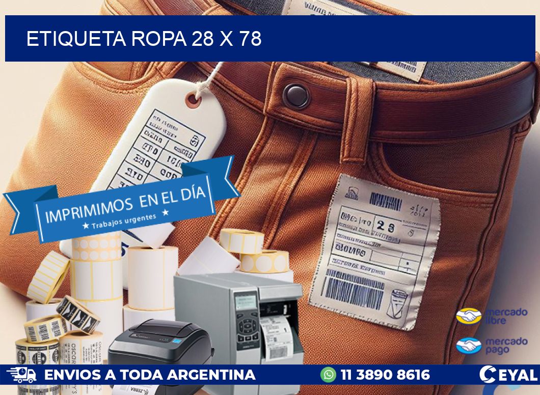 ETIQUETA ROPA 28 x 78