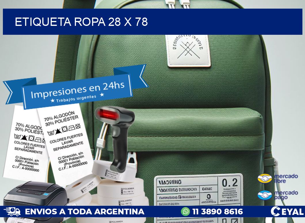 ETIQUETA ROPA 28 x 78