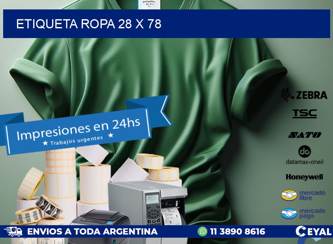 ETIQUETA ROPA 28 x 78