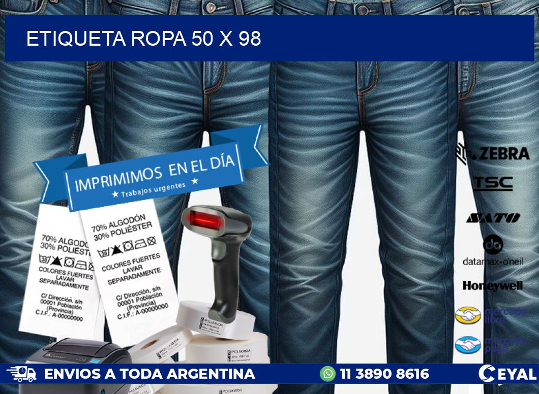 ETIQUETA ROPA 50 x 98