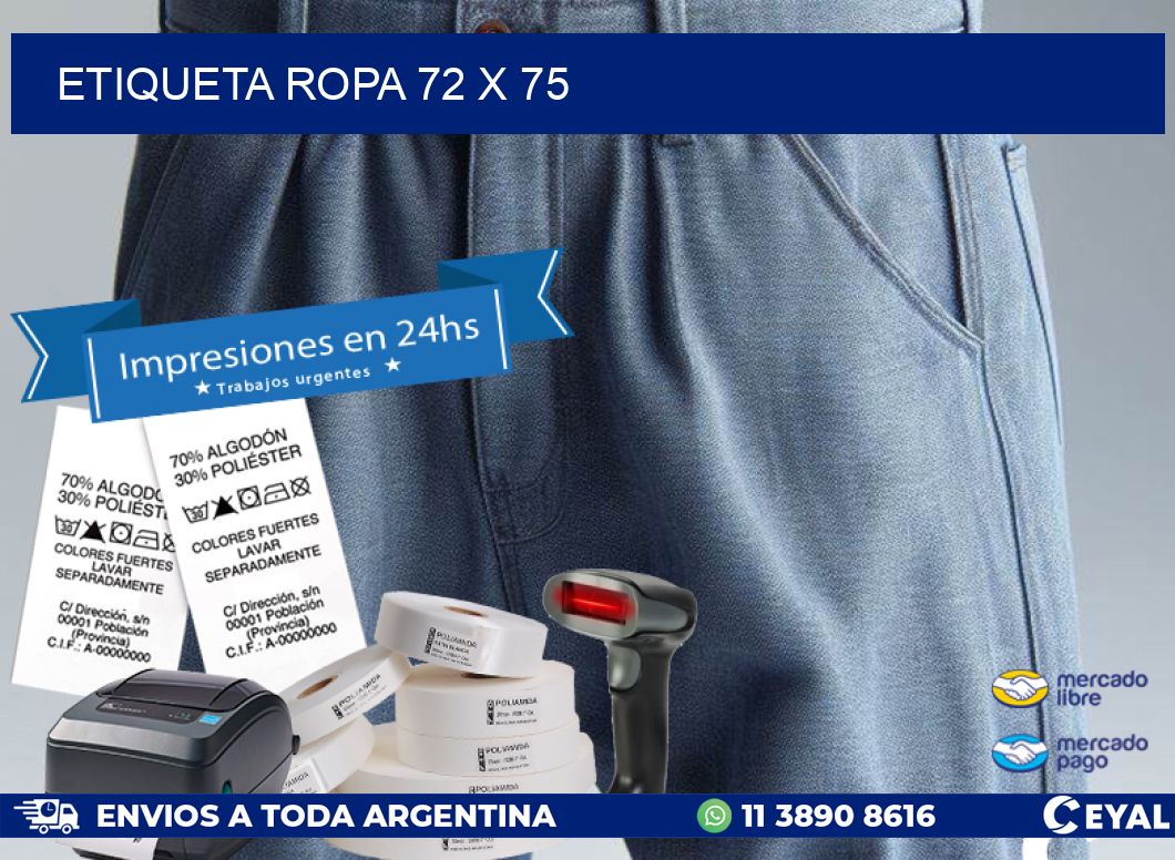 ETIQUETA ROPA 72 x 75