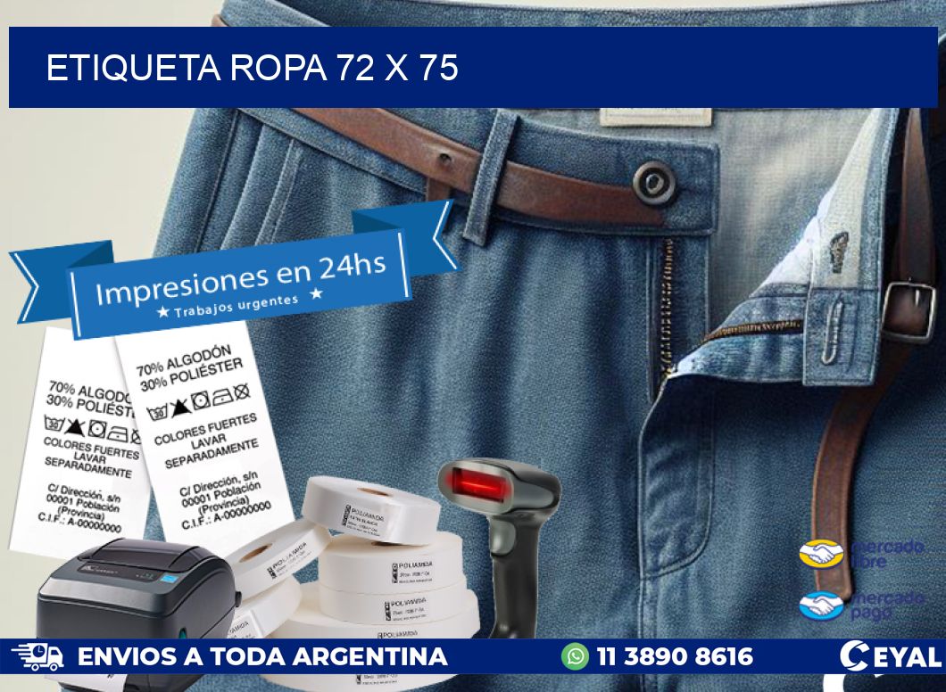 ETIQUETA ROPA 72 x 75