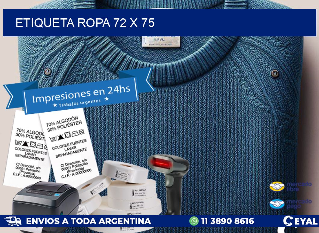ETIQUETA ROPA 72 x 75