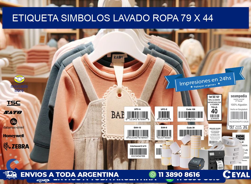 ETIQUETA SIMBOLOS LAVADO ROPA 79 x 44