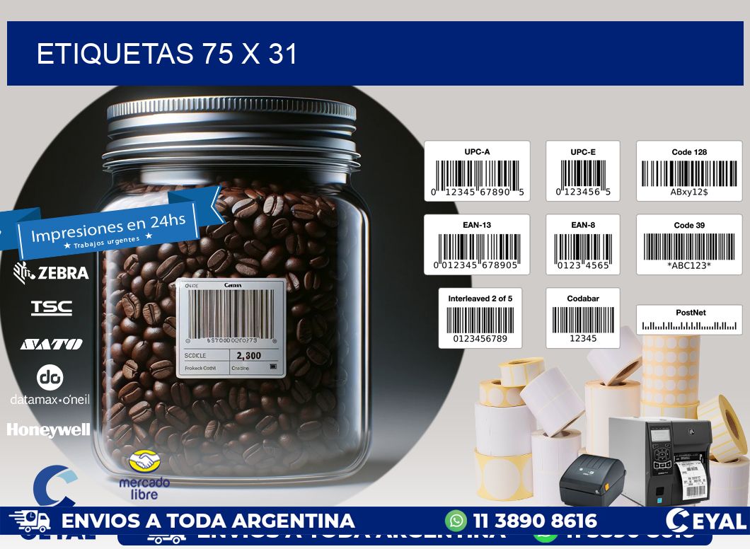 ETIQUETAS 75 x 31