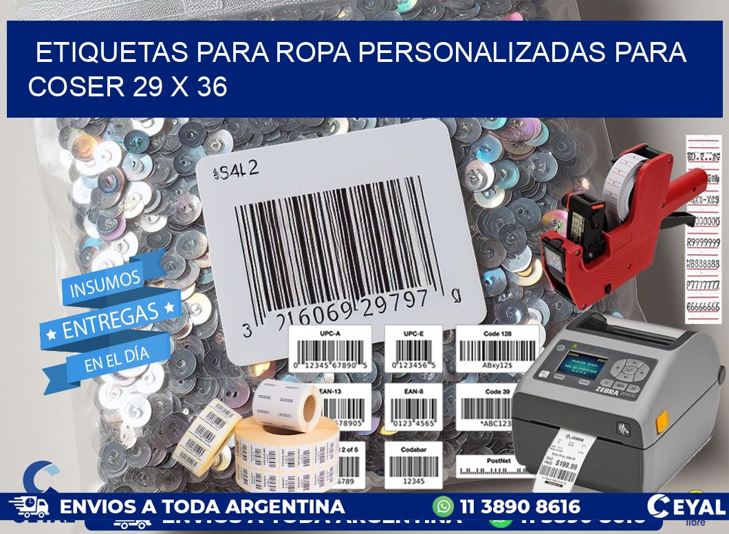 ETIQUETAS PARA ROPA PERSONALIZADAS PARA COSER 29 x 36