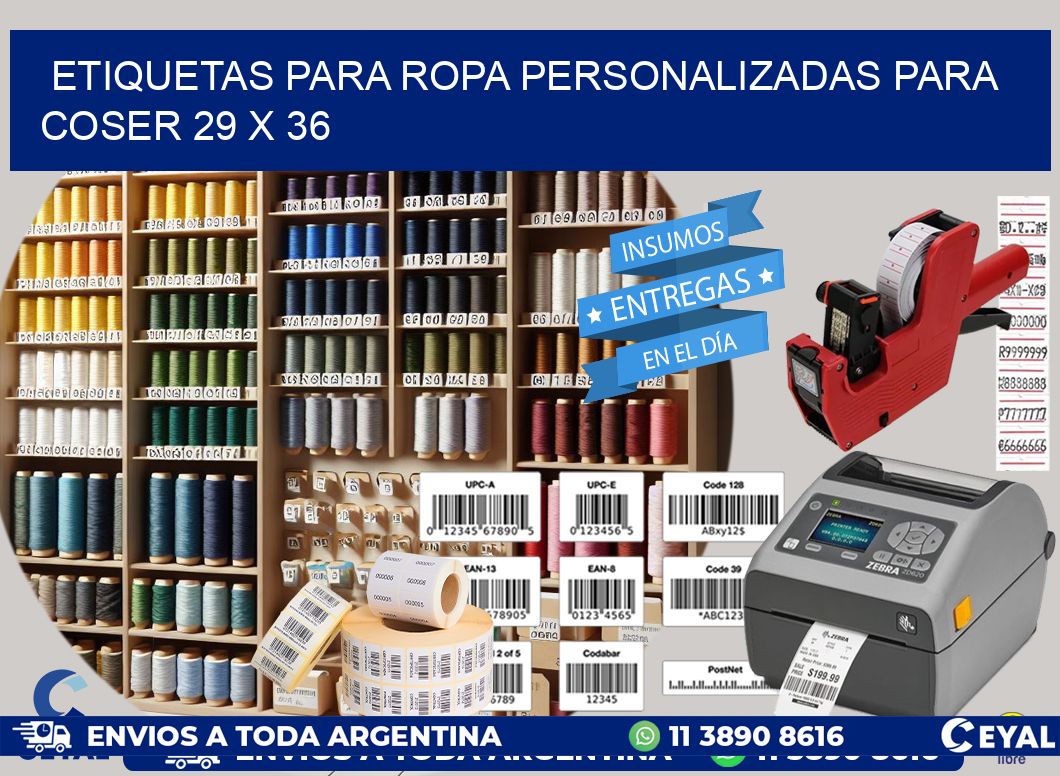 ETIQUETAS PARA ROPA PERSONALIZADAS PARA COSER 29 x 36