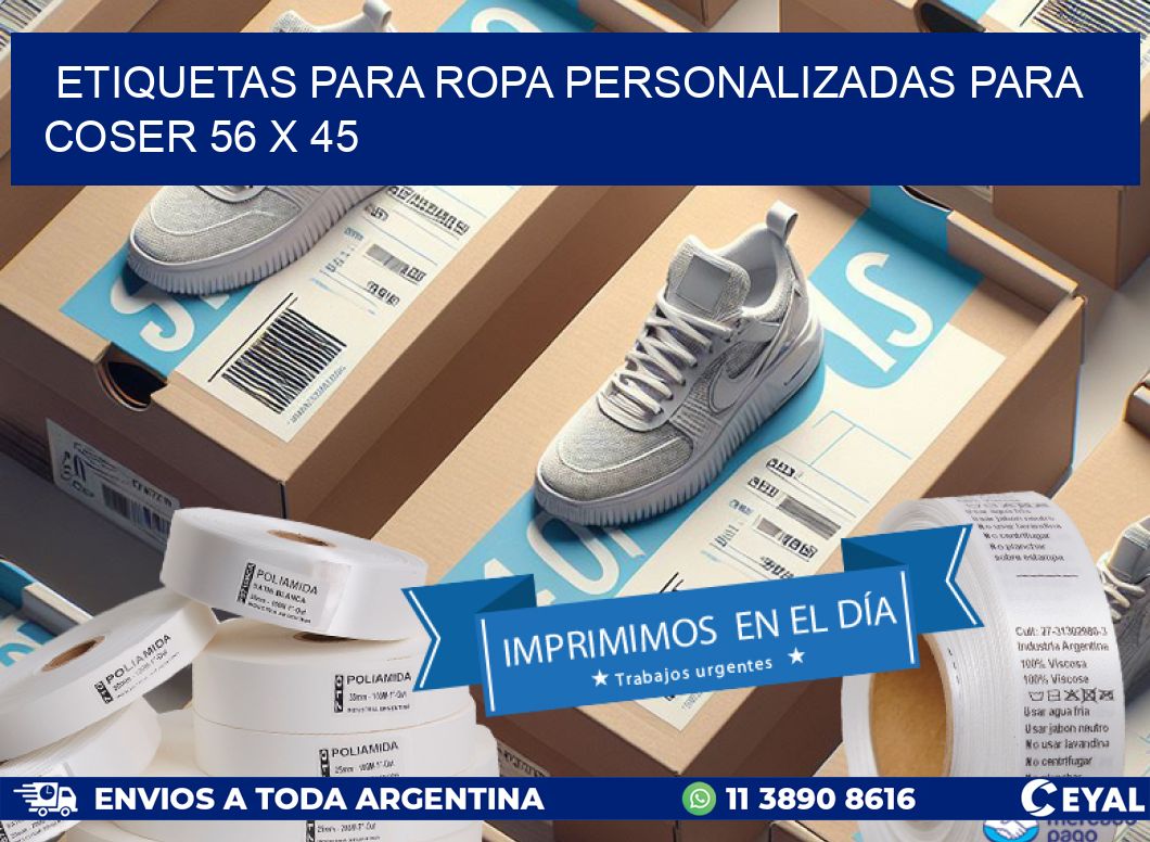 ETIQUETAS PARA ROPA PERSONALIZADAS PARA COSER 56 x 45