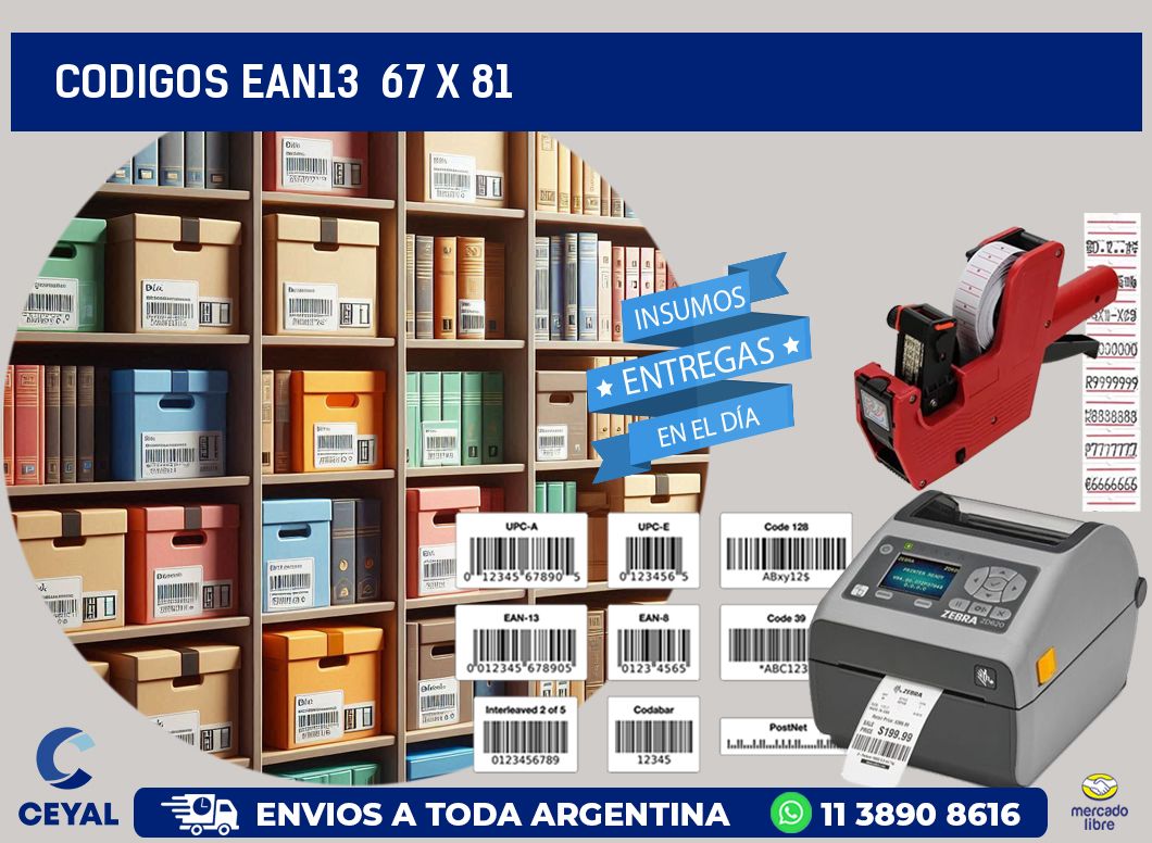 CODIGOS EAN13 67 x 81