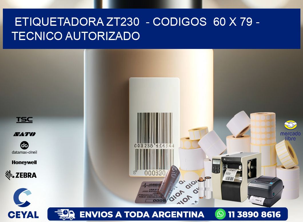 ETIQUETADORA ZT230  – CODIGOS  60 x 79 – TECNICO AUTORIZADO
