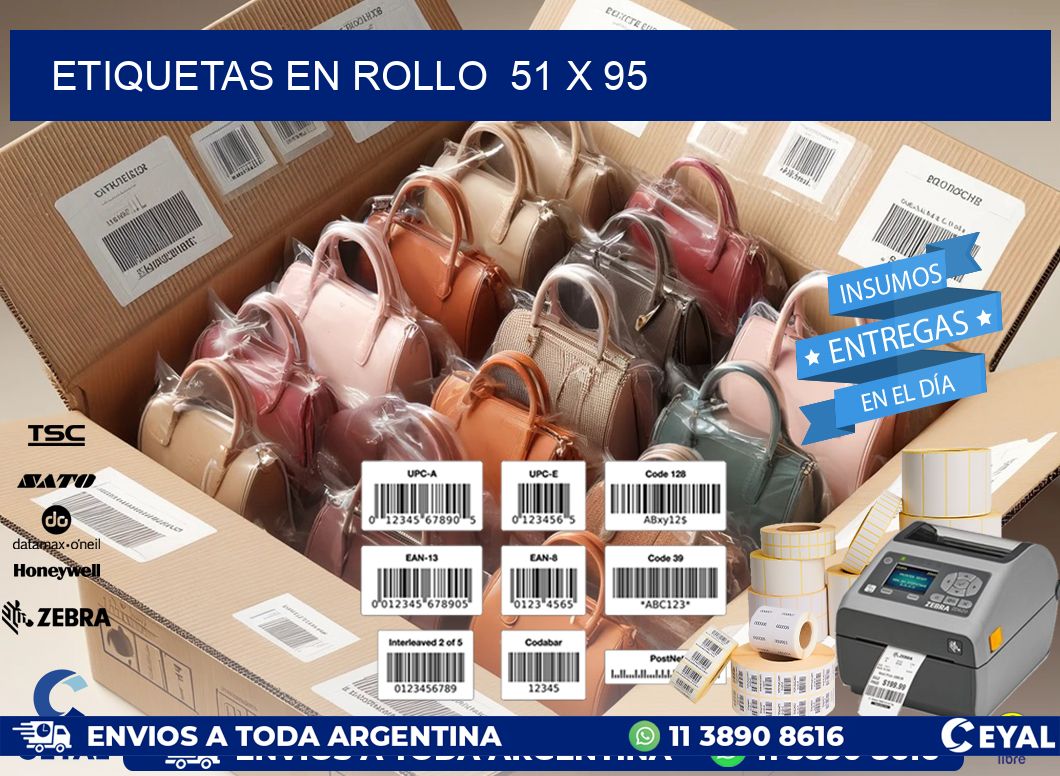 ETIQUETAS EN ROLLO 51 x 95