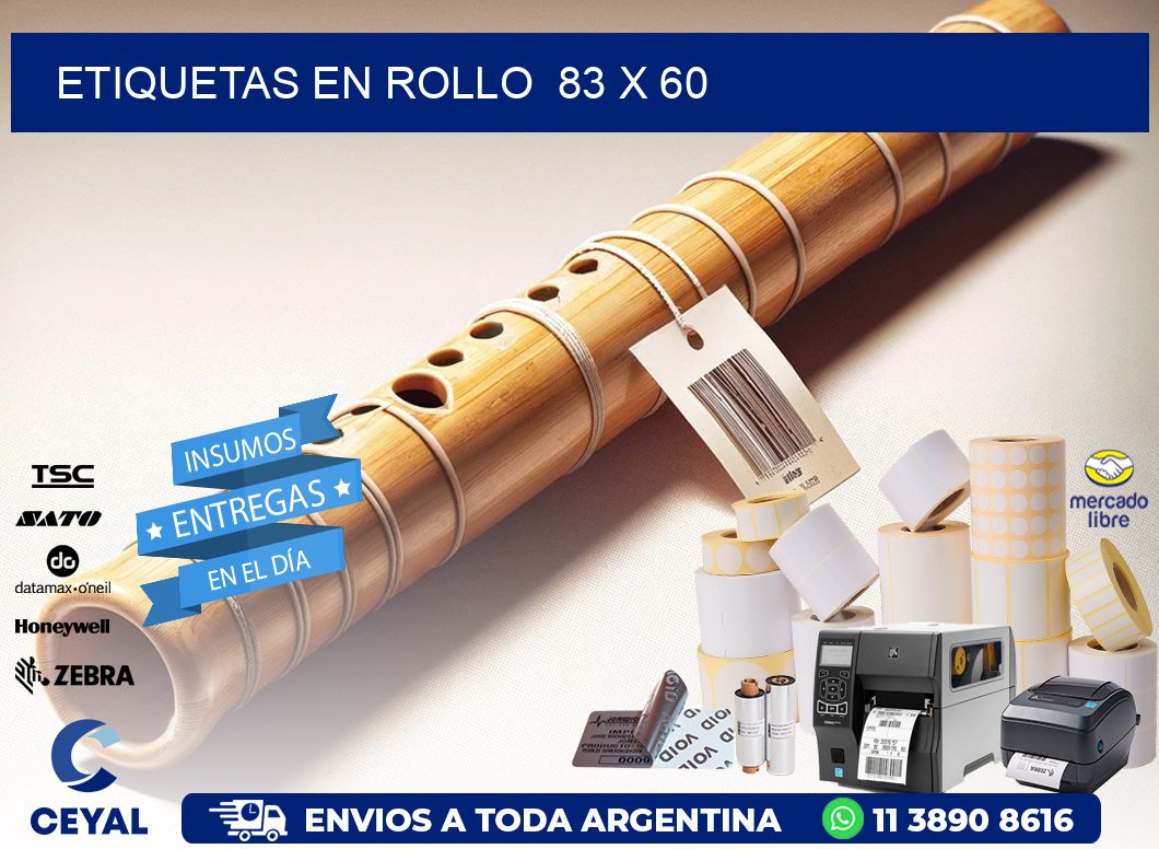 ETIQUETAS EN ROLLO  83 x 60