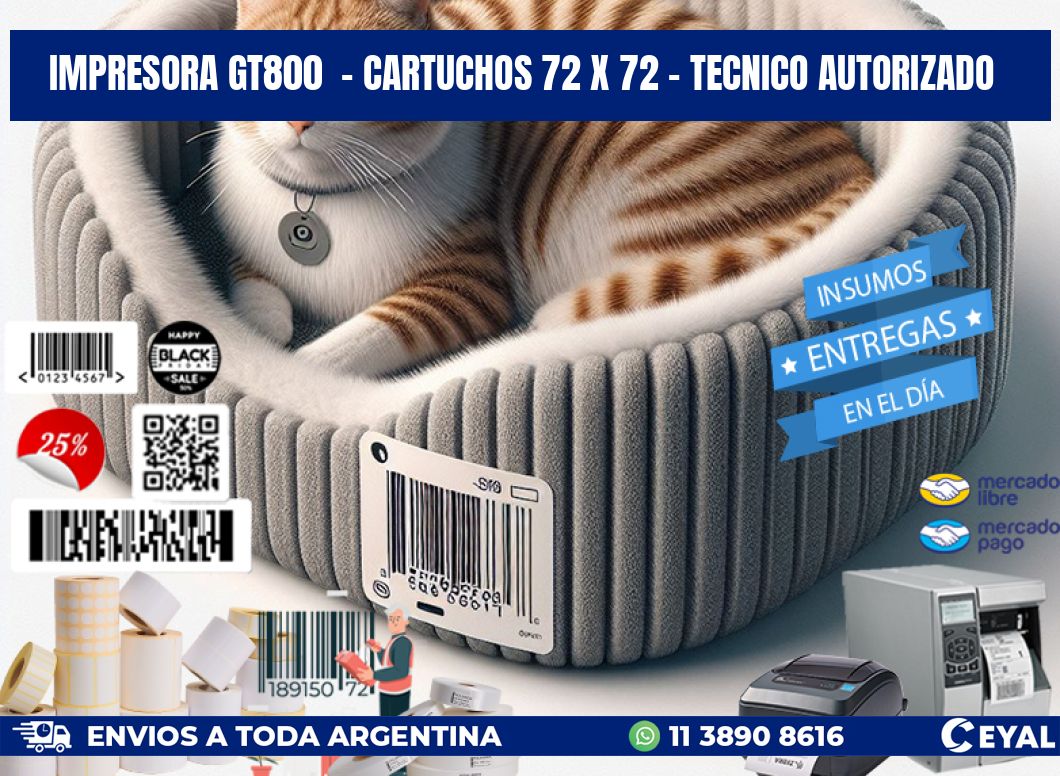 IMPRESORA GT800  - CARTUCHOS 72 x 72 - TECNICO AUTORIZADO