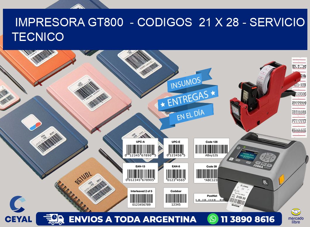 IMPRESORA GT800  – CODIGOS  21 x 28 – SERVICIO TECNICO