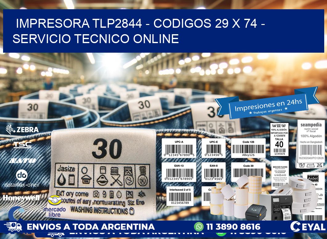 IMPRESORA TLP2844 - CODIGOS 29 x 74 - SERVICIO TECNICO ONLINE