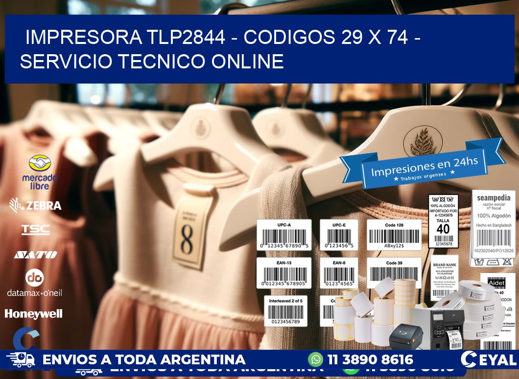 IMPRESORA TLP2844 - CODIGOS 29 x 74 - SERVICIO TECNICO ONLINE