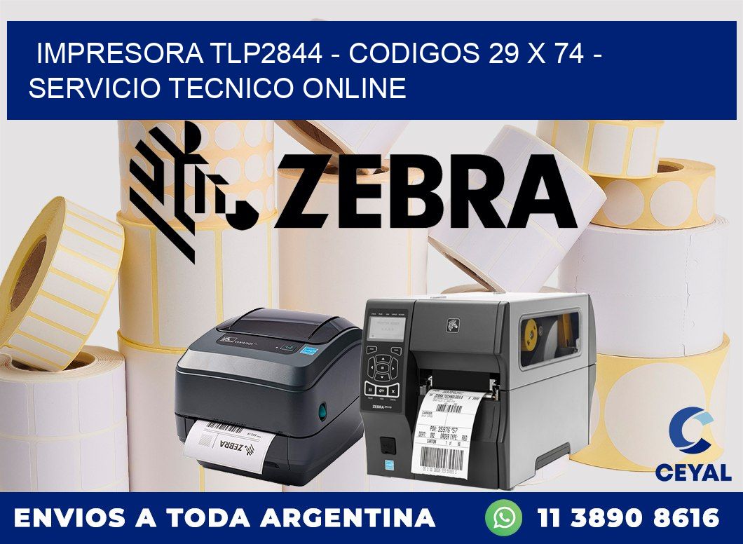 IMPRESORA TLP2844 - CODIGOS 29 x 74 - SERVICIO TECNICO ONLINE