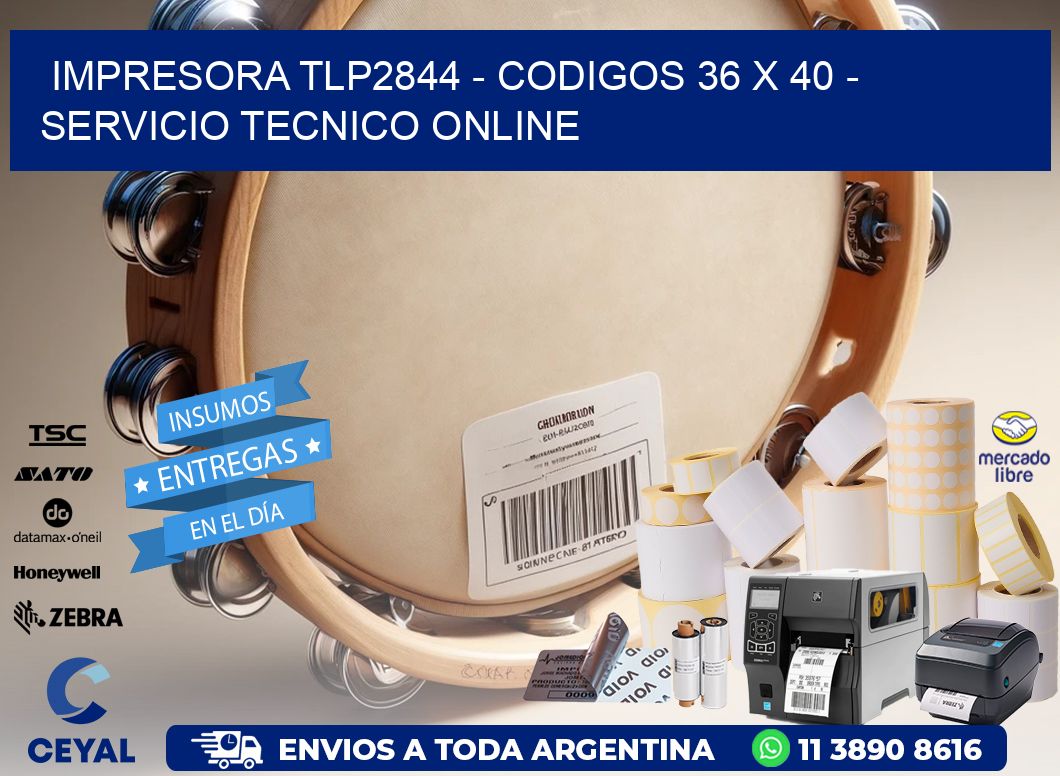 IMPRESORA TLP2844 - CODIGOS 36 x 40 - SERVICIO TECNICO ONLINE