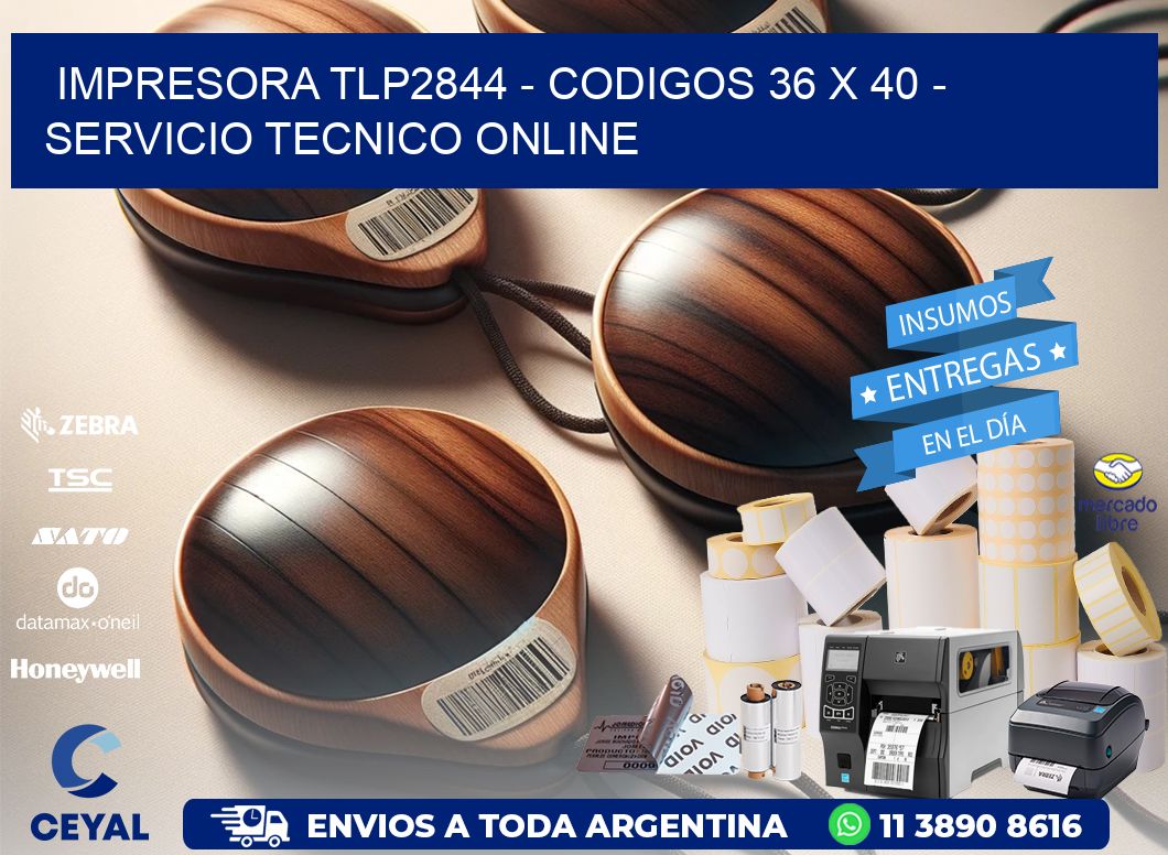 IMPRESORA TLP2844 - CODIGOS 36 x 40 - SERVICIO TECNICO ONLINE