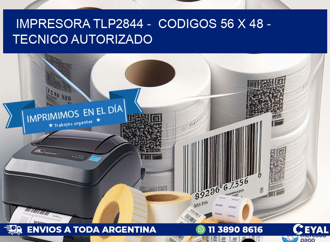 IMPRESORA TLP2844 –  CODIGOS 56 x 48 – TECNICO AUTORIZADO