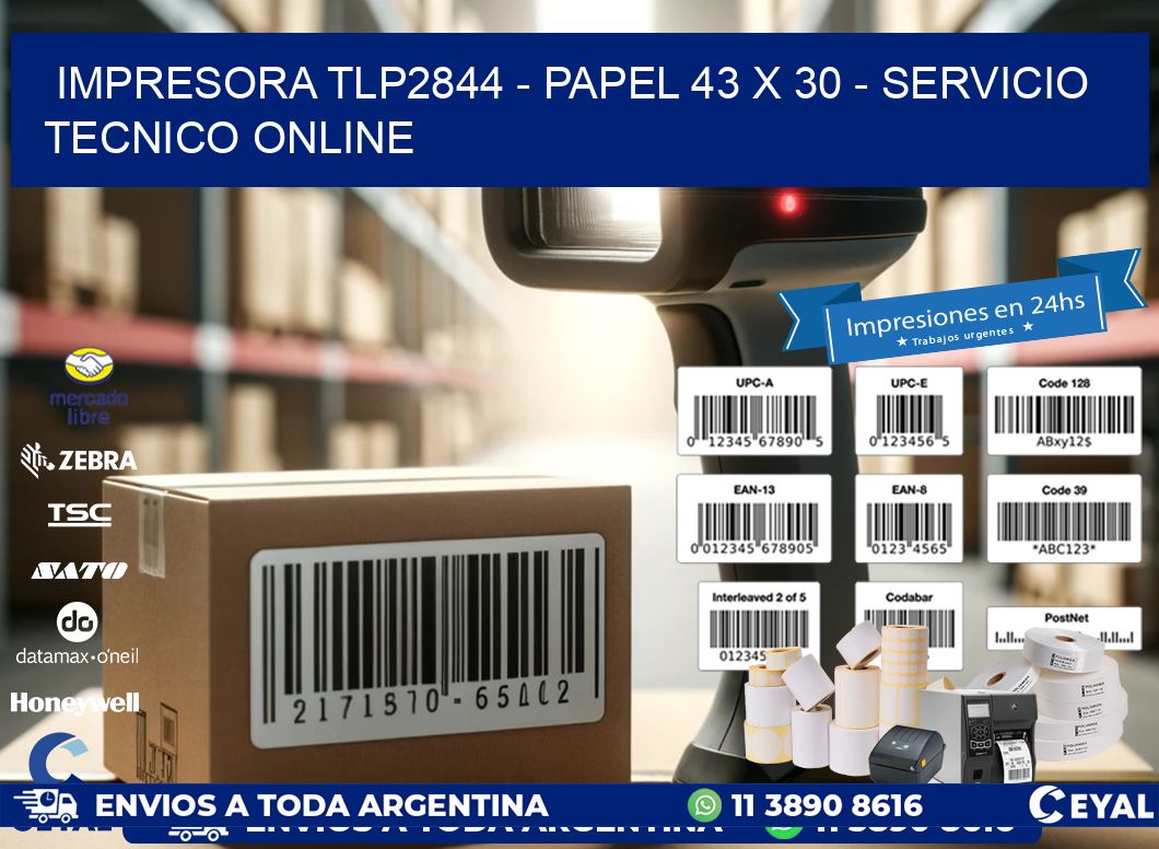 IMPRESORA TLP2844 - PAPEL 43 x 30 - SERVICIO TECNICO ONLINE