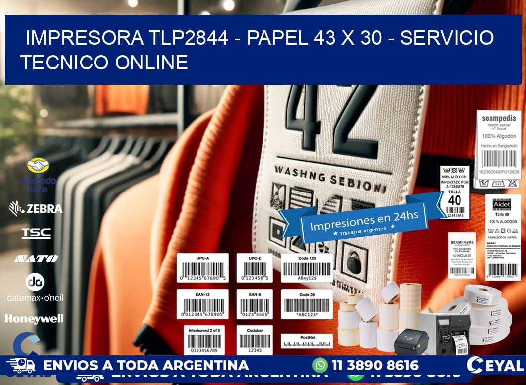 IMPRESORA TLP2844 – PAPEL 43 x 30 – SERVICIO TECNICO ONLINE