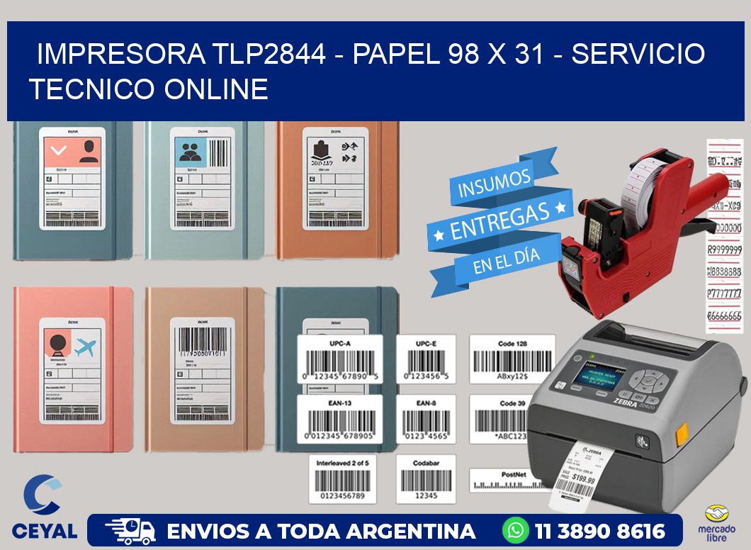 IMPRESORA TLP2844 - PAPEL 98 x 31 - SERVICIO TECNICO ONLINE