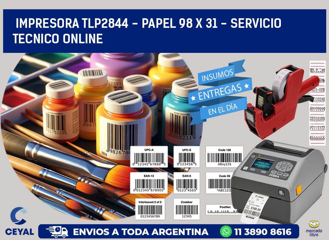 IMPRESORA TLP2844 - PAPEL 98 x 31 - SERVICIO TECNICO ONLINE