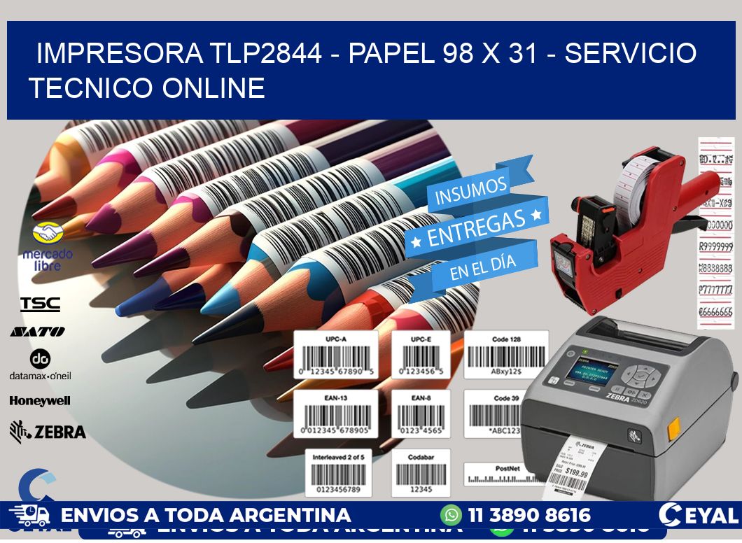 IMPRESORA TLP2844 - PAPEL 98 x 31 - SERVICIO TECNICO ONLINE