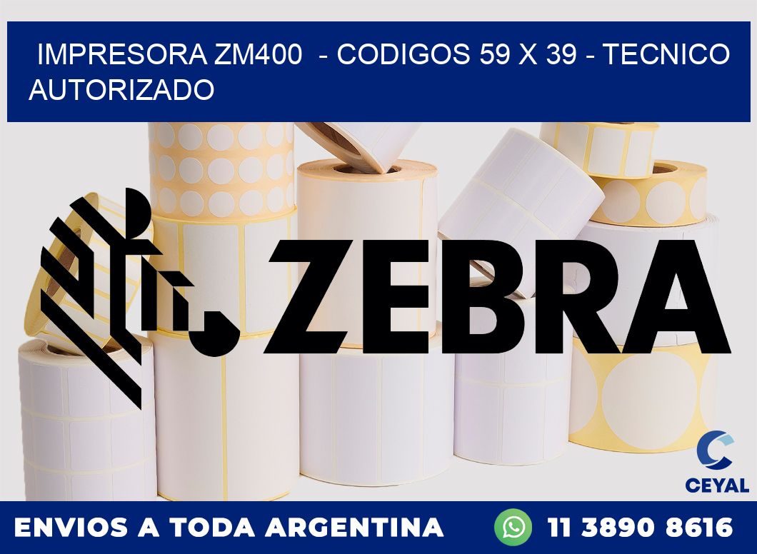 IMPRESORA ZM400 - CODIGOS 59 x 39 - TECNICO AUTORIZADO