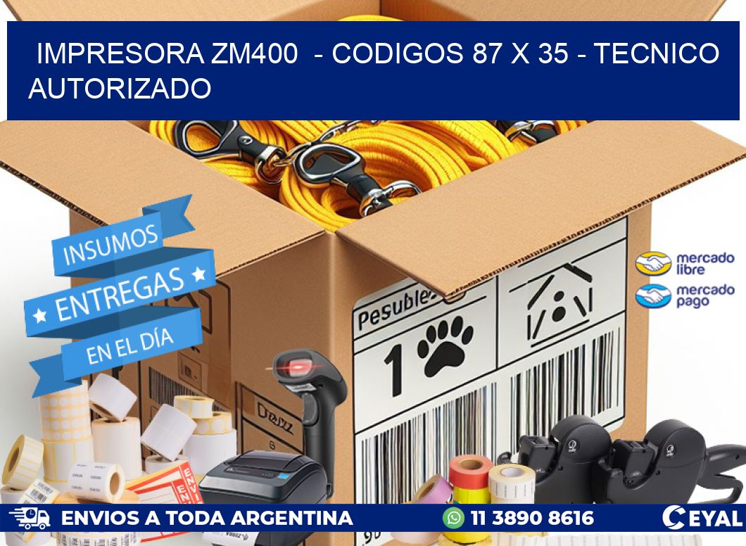 IMPRESORA ZM400  - CODIGOS 87 x 35 - TECNICO AUTORIZADO