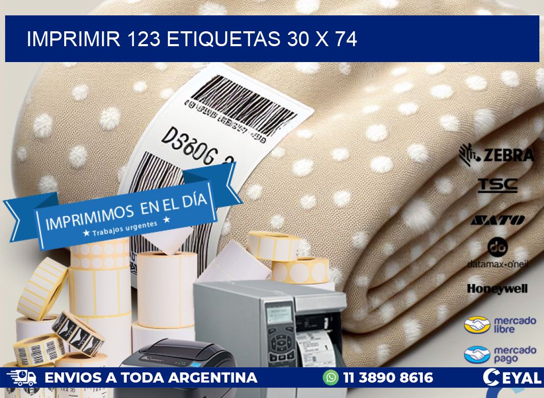 IMPRIMIR 123 ETIQUETAS 30 x 74