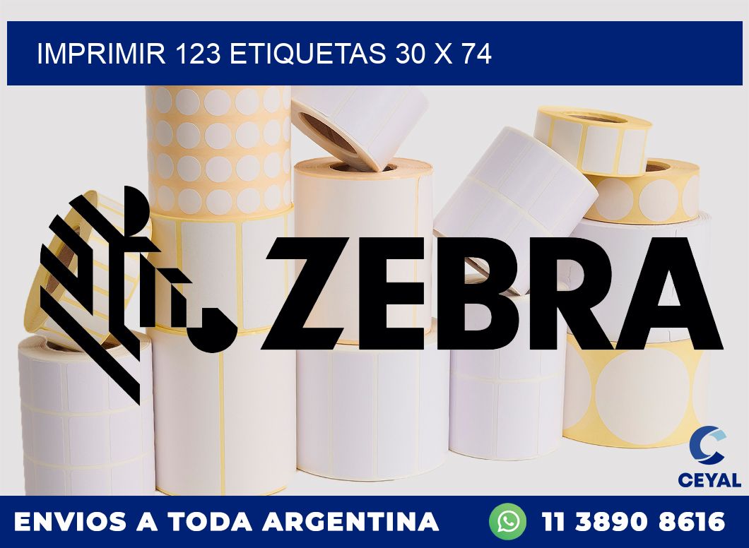 IMPRIMIR 123 ETIQUETAS 30 x 74