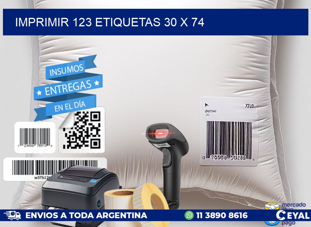 IMPRIMIR 123 ETIQUETAS 30 x 74