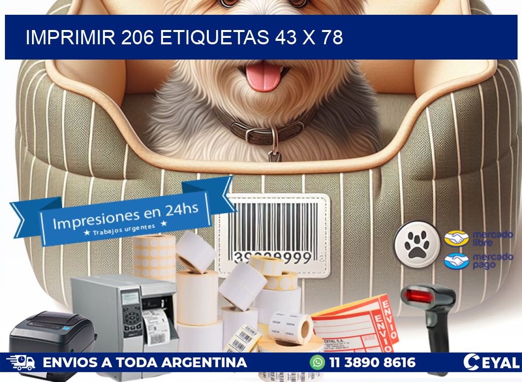 IMPRIMIR 206 ETIQUETAS 43 x 78
