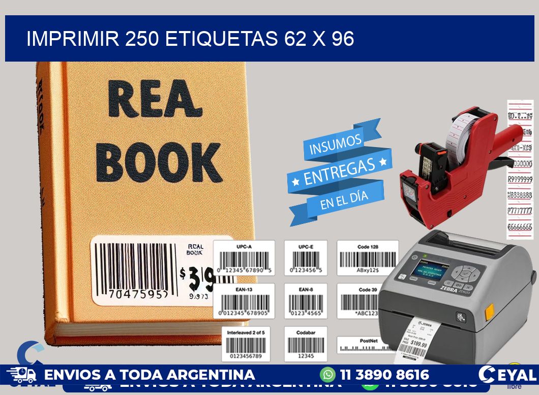 IMPRIMIR 250 ETIQUETAS 62 x 96