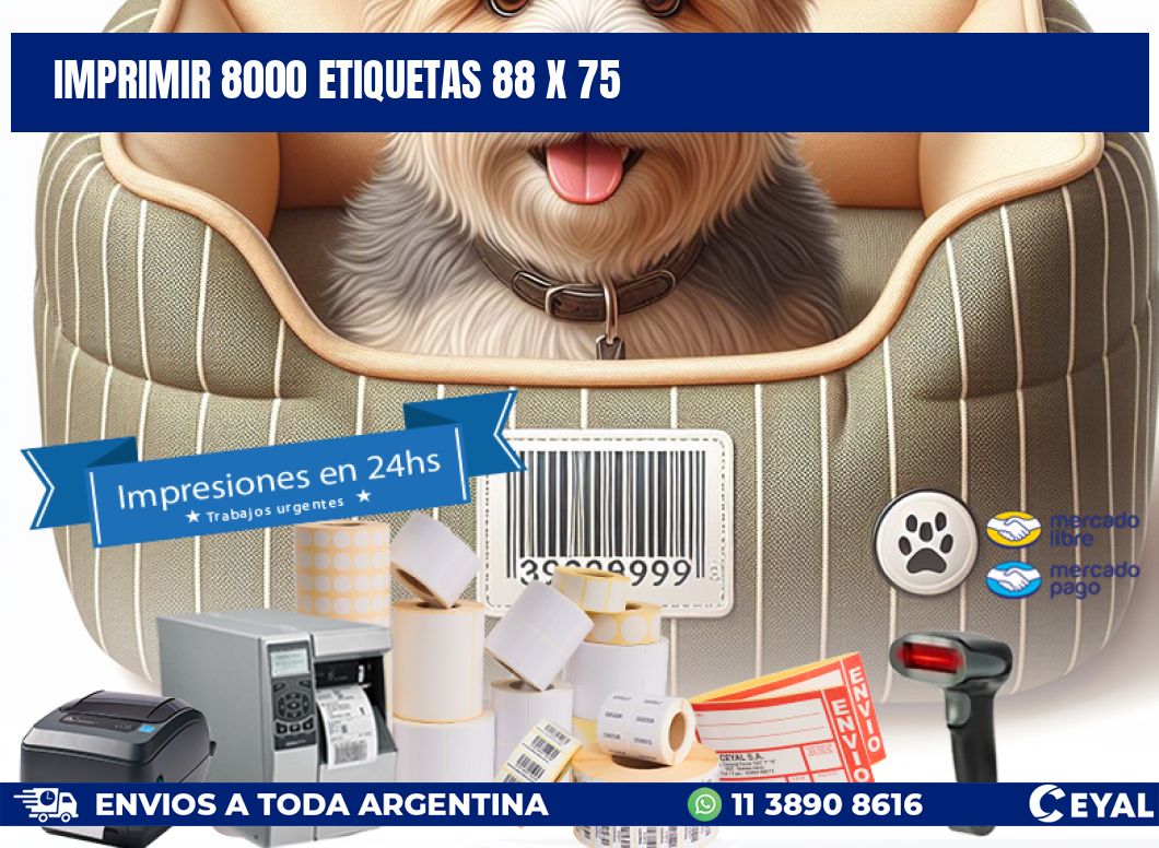 IMPRIMIR 8000 ETIQUETAS 88 x 75
